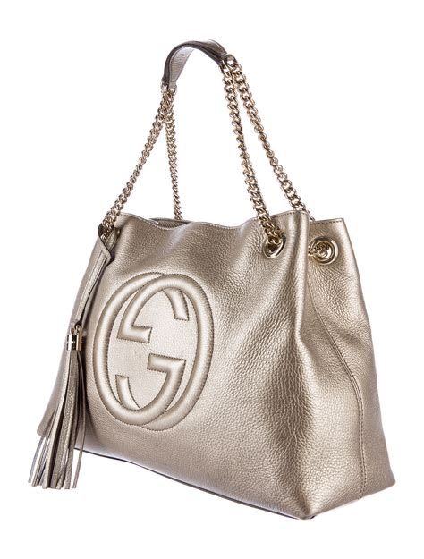 gucci shoulder bag with gold chain|gucci soho shoulder bag medium.